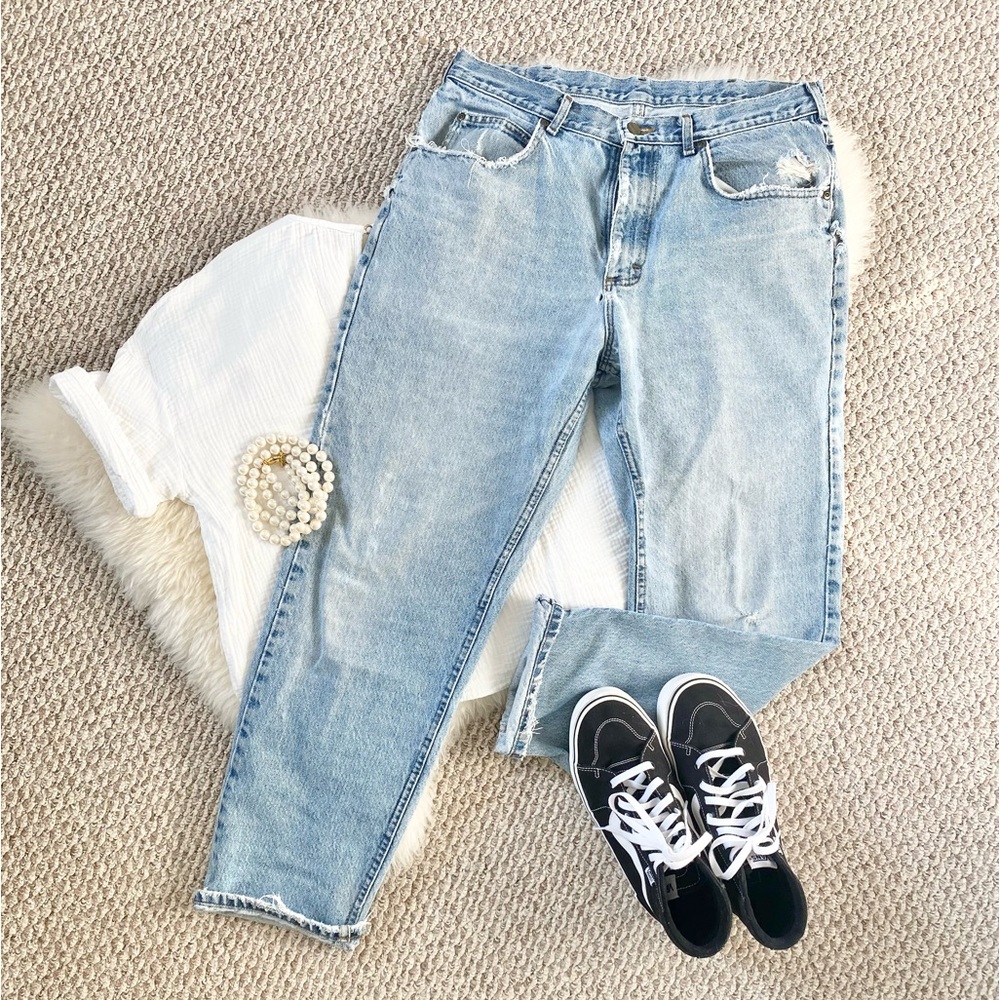 COPY - ✨LLBEAN Classic Vintage Super-Worn Broken-In Jeans Size 35x30 Unisex✨ - Picture 2 of 15